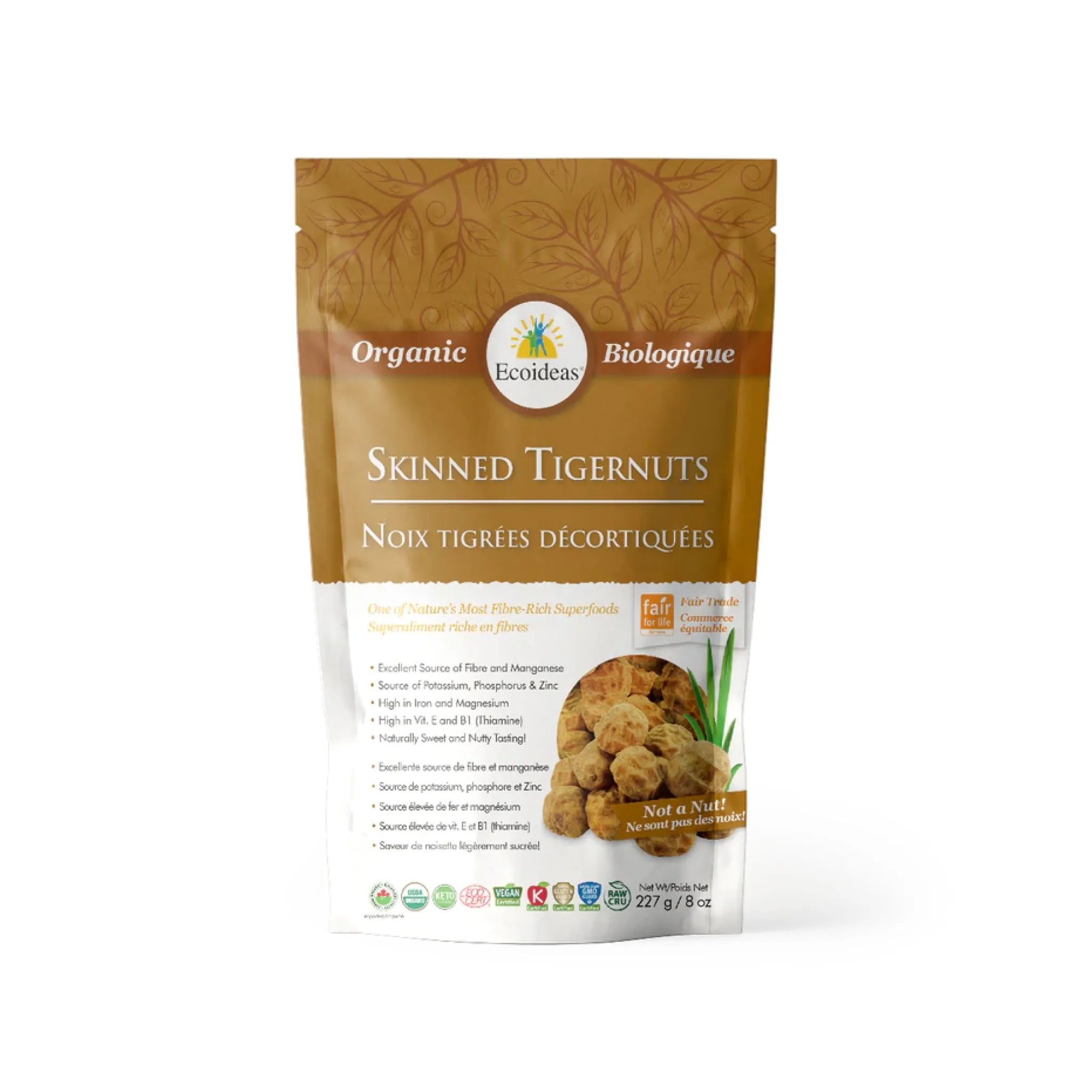 Ecoideas Organic Fair Trade Skinned Tigernuts 227g