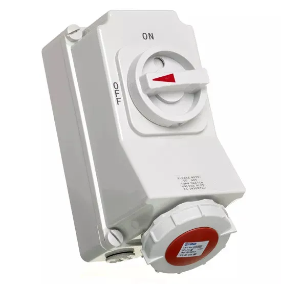 Europa SISW325N IP67 Weatherproof Switched Interlocked Socket 415V 3P N E 32A 6H