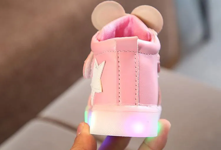 Girl LED Lights Shoes Flexible Casual Design Comfortable Soft Toddler Shoe For Running Walking Excellent Gift