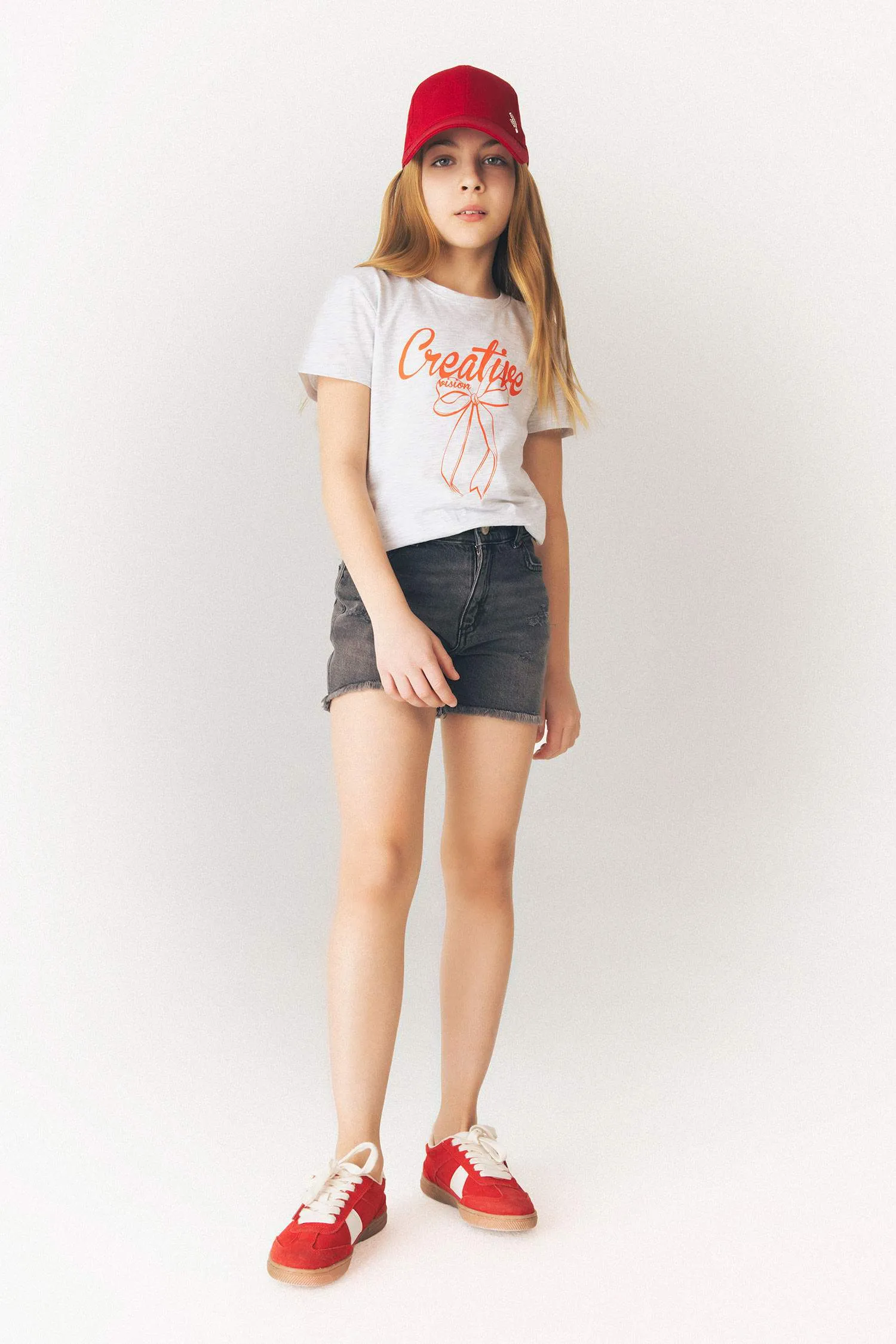 Girl Ripped Detailed Cotton Shorts