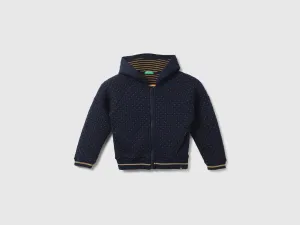 Girls Quilted Hooded Neck Sweatshirt