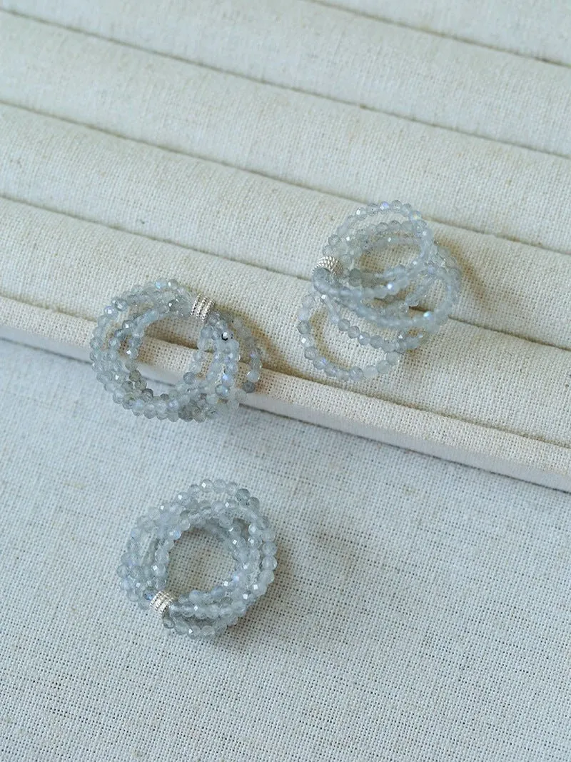 Gray Multi-Layer Labradorite Ring
