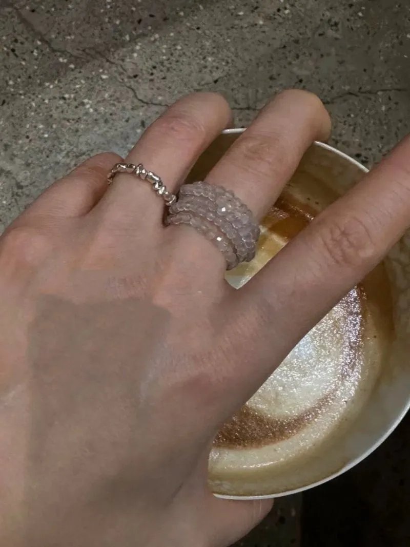 Gray Multi-Layer Labradorite Ring