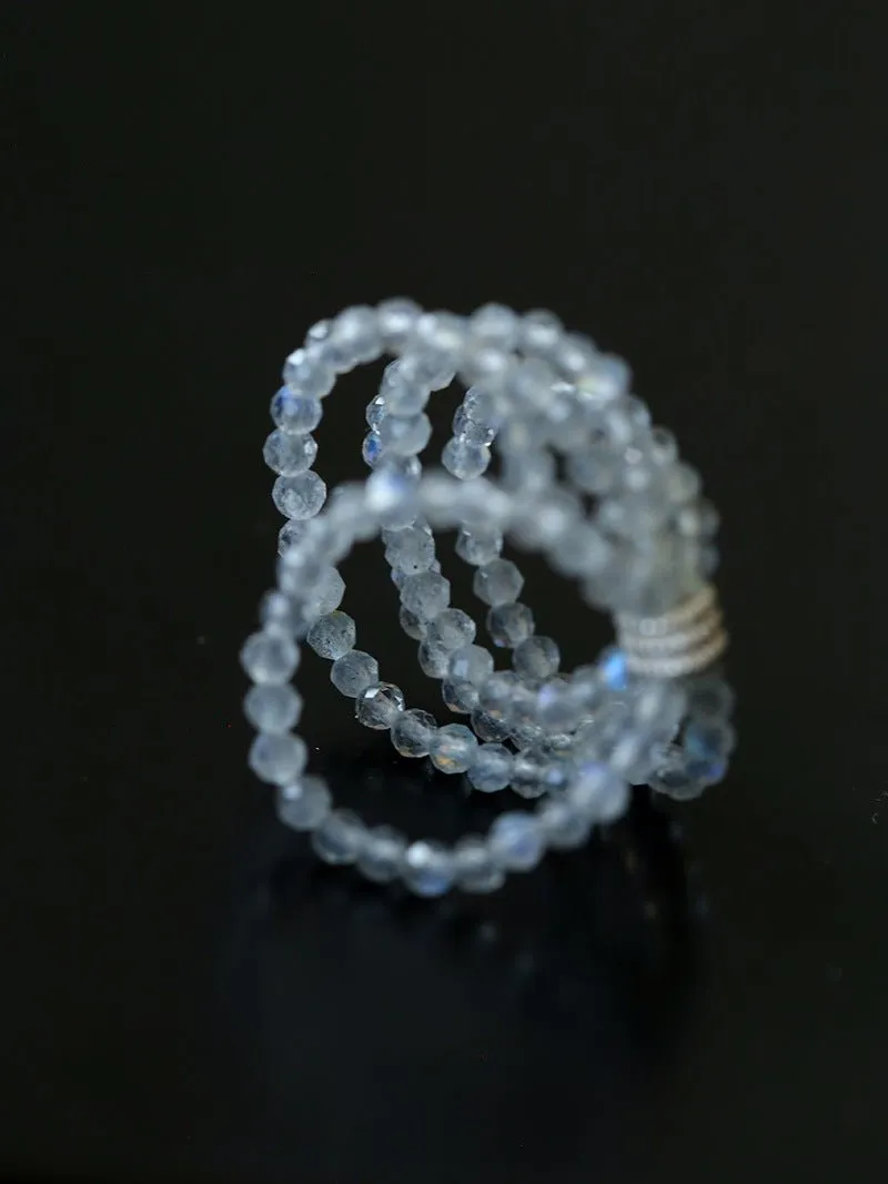 Gray Multi-Layer Labradorite Ring