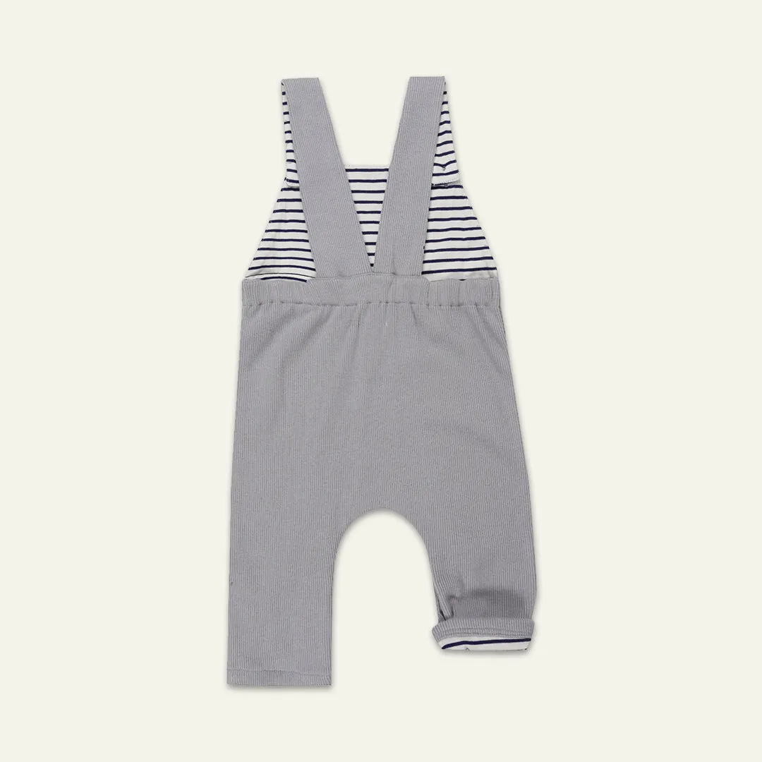 Grey Character Applique Dungarees