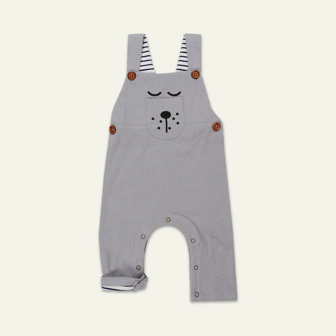 Grey Character Applique Dungarees