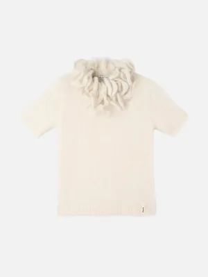 Hairy Knit SS Top - Off White