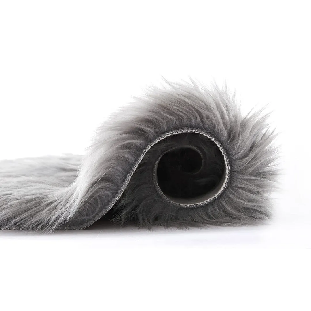Haja Handmade Shag Faux Sheepskin Gray Area Rug Everly Quinn Rug Size: Rectangle 10' x 14'