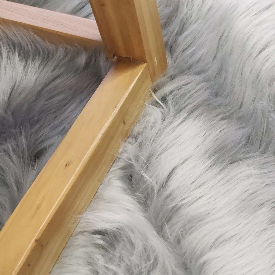 Haja Handmade Shag Faux Sheepskin Gray Area Rug Everly Quinn Rug Size: Rectangle 10' x 14'