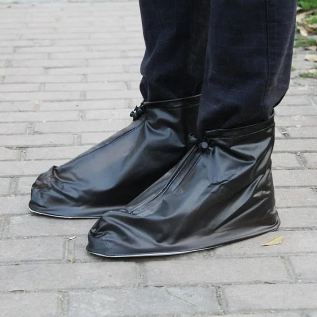 High Quality Men Women's Rain Waterproof Boots Cover Heels Boots Reusable Shoes Covers Thicker Non-slip Platform Rain Boots #921