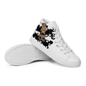 Inky Pug Squids Women’s high top canvas shoes