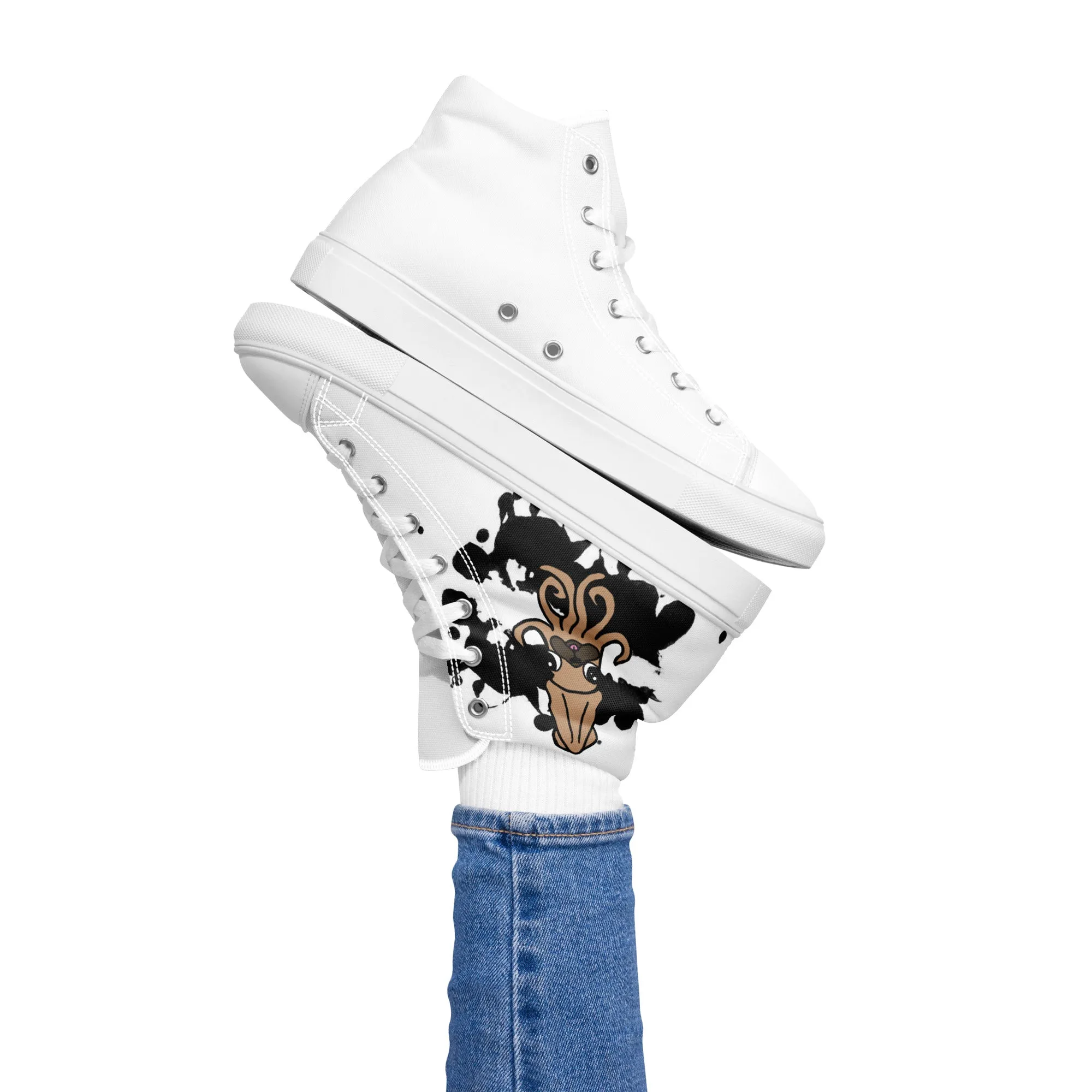 Inky Pug Squids Women’s high top canvas shoes