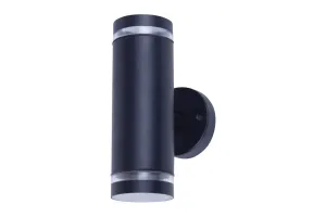 Integral ILDED042 Outdoor Stainless Steel Up And Down GU10 IP65 Wall Light Black