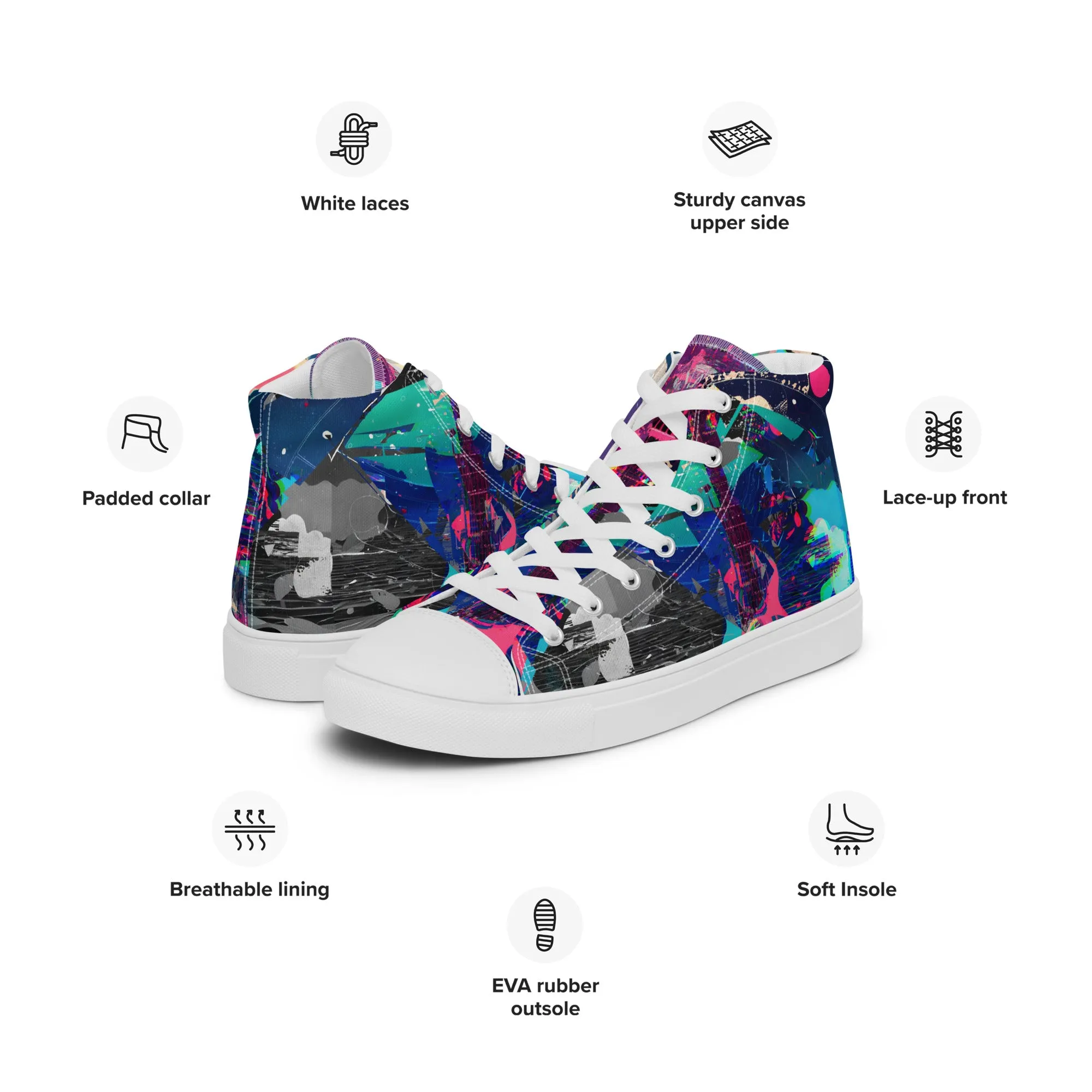 Jess Lewis Andromeda Men’s high top canvas shoes - Free Delivery! Rock / Mathrock / Progressive / Jazz Fusion - Alternative Apparel and Merch Only from Phase B Records.