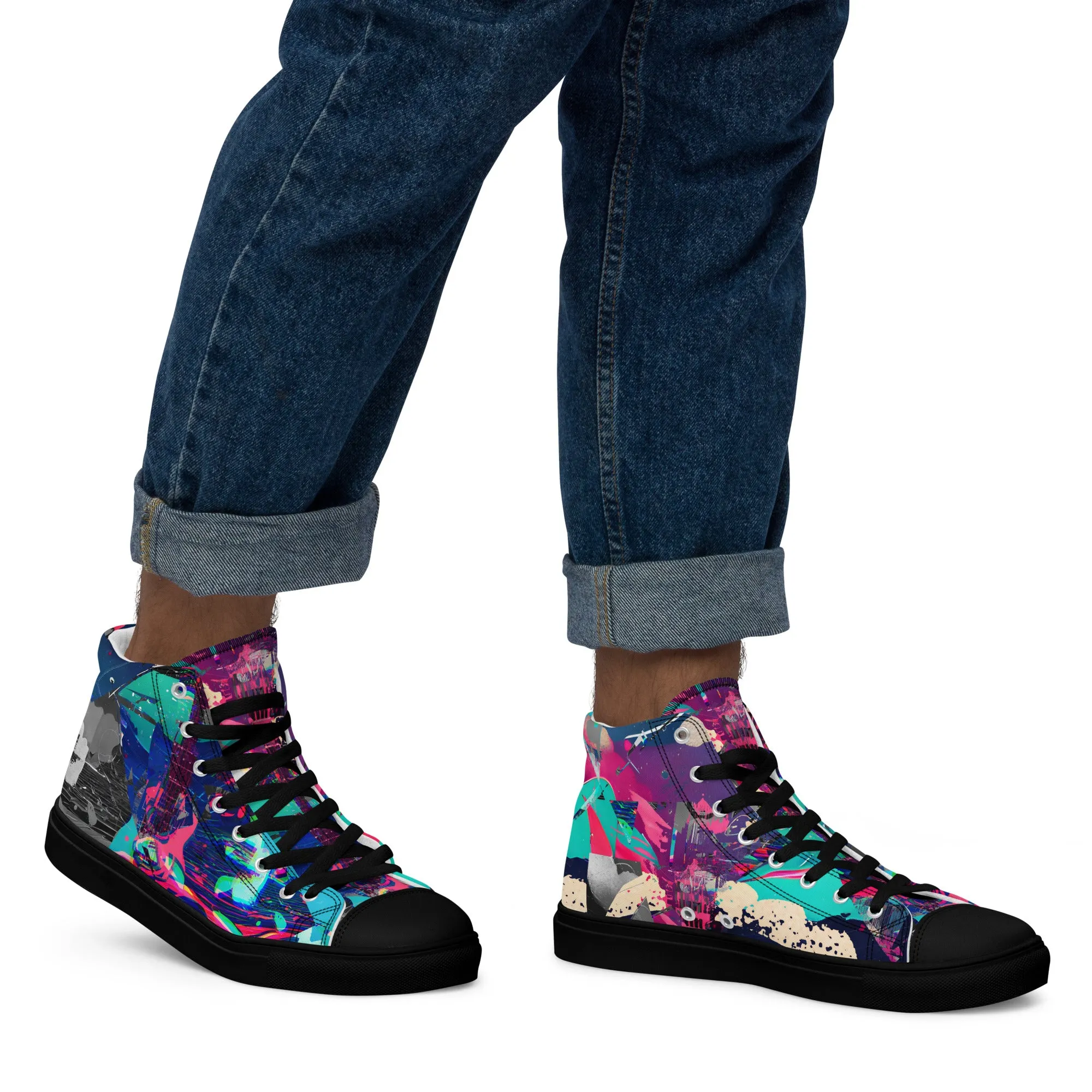 Jess Lewis Andromeda Men’s high top canvas shoes - Free Delivery! Rock / Mathrock / Progressive / Jazz Fusion - Alternative Apparel and Merch Only from Phase B Records.