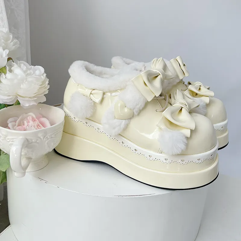 Kawaii Bow Plush Lolita Snow Boots