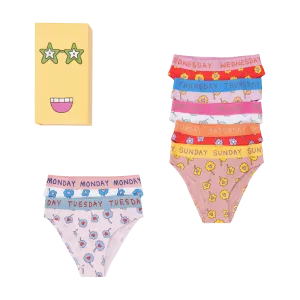 KID GIRL DITSY FLOWERS BRIEF WEEK SET,MULTI