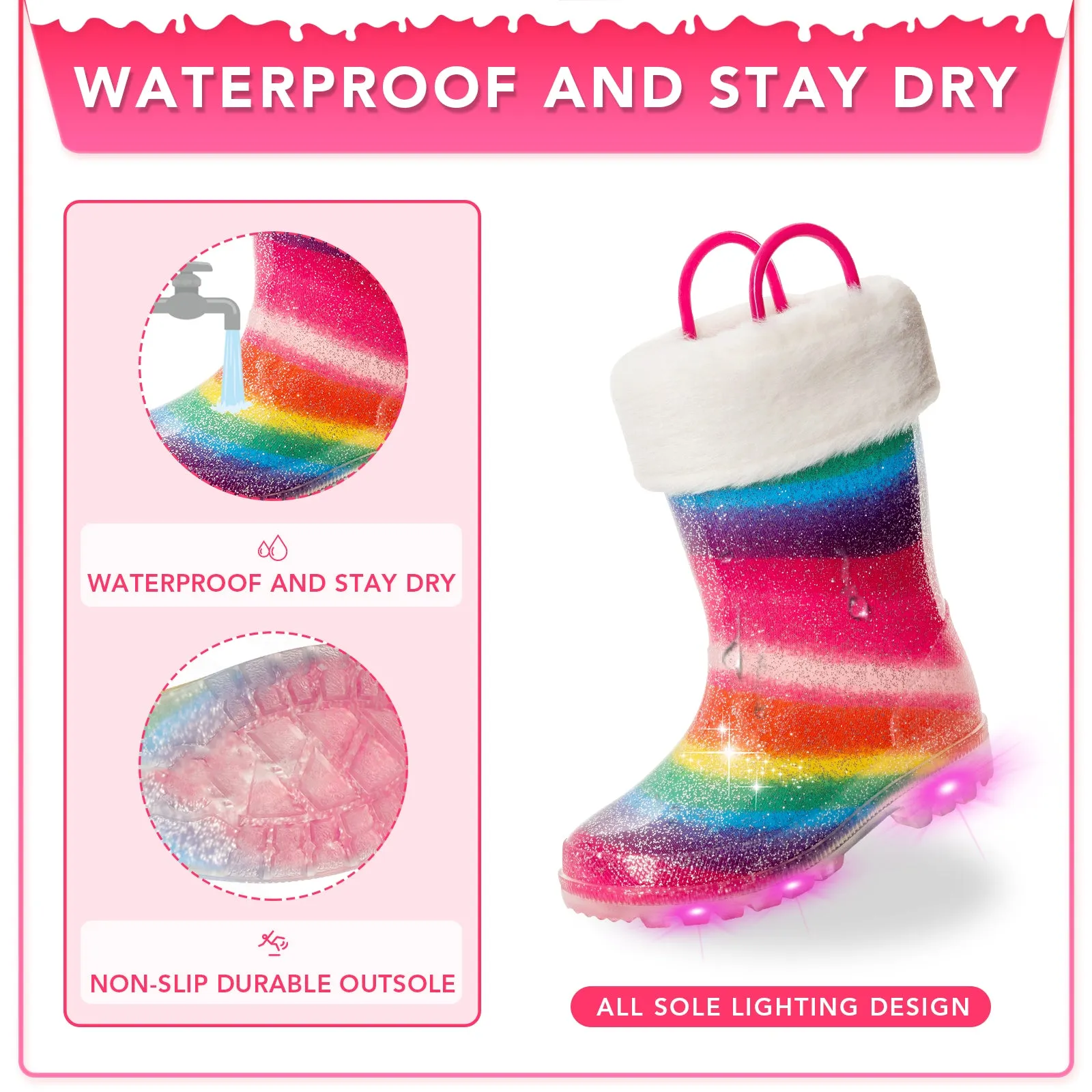 Kid Toddler Light up Snow Boots