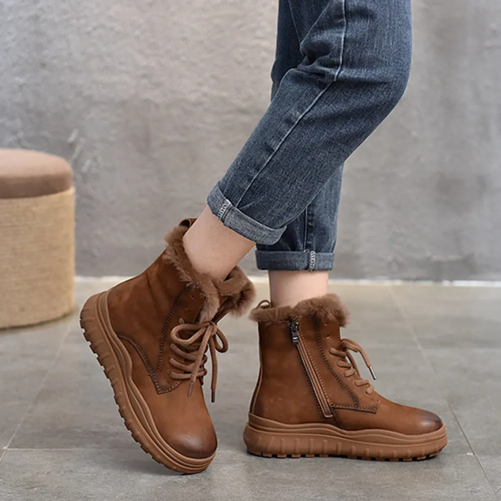 Lace-Up Martin Snow Boots