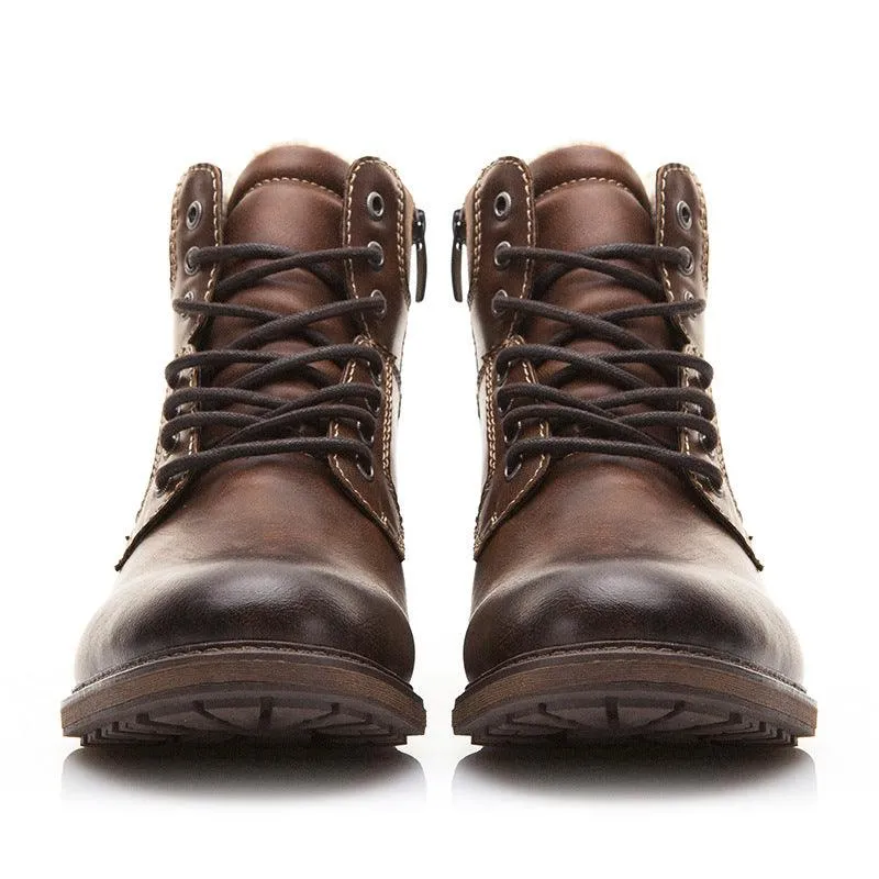 Lace up retro snow boots