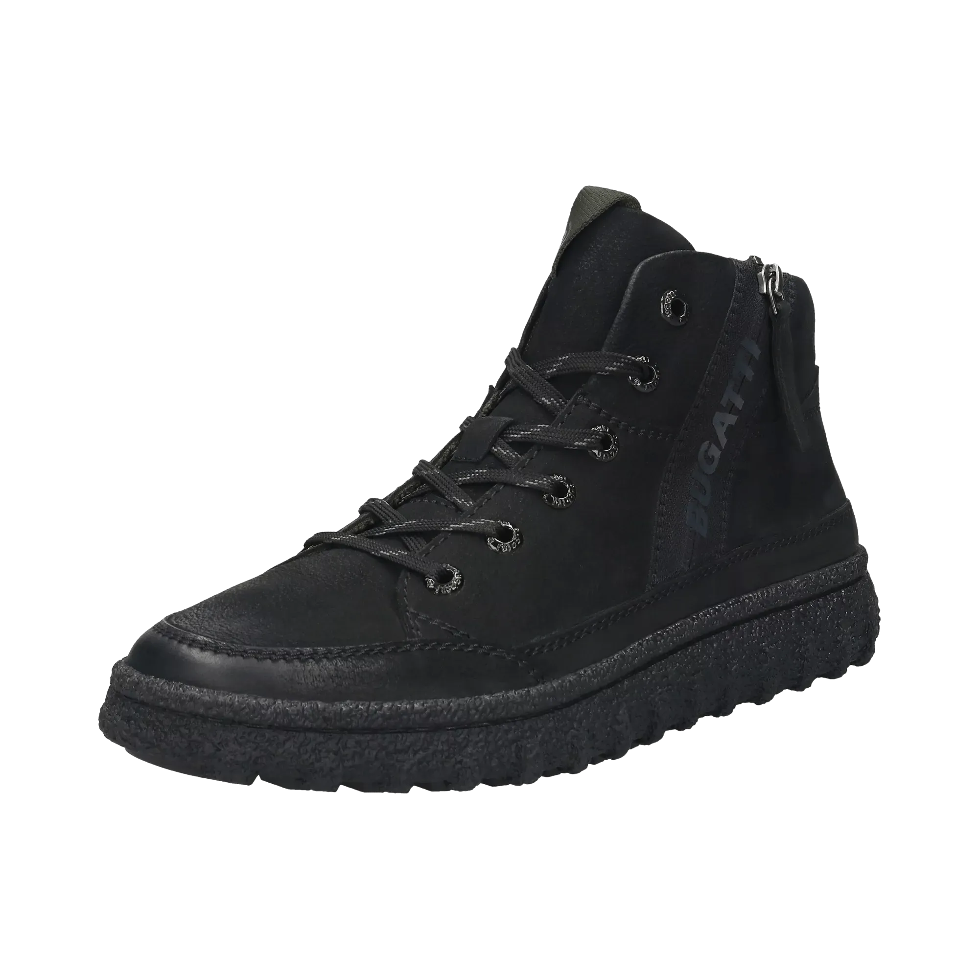 Leder Schnürstiefel schwarz