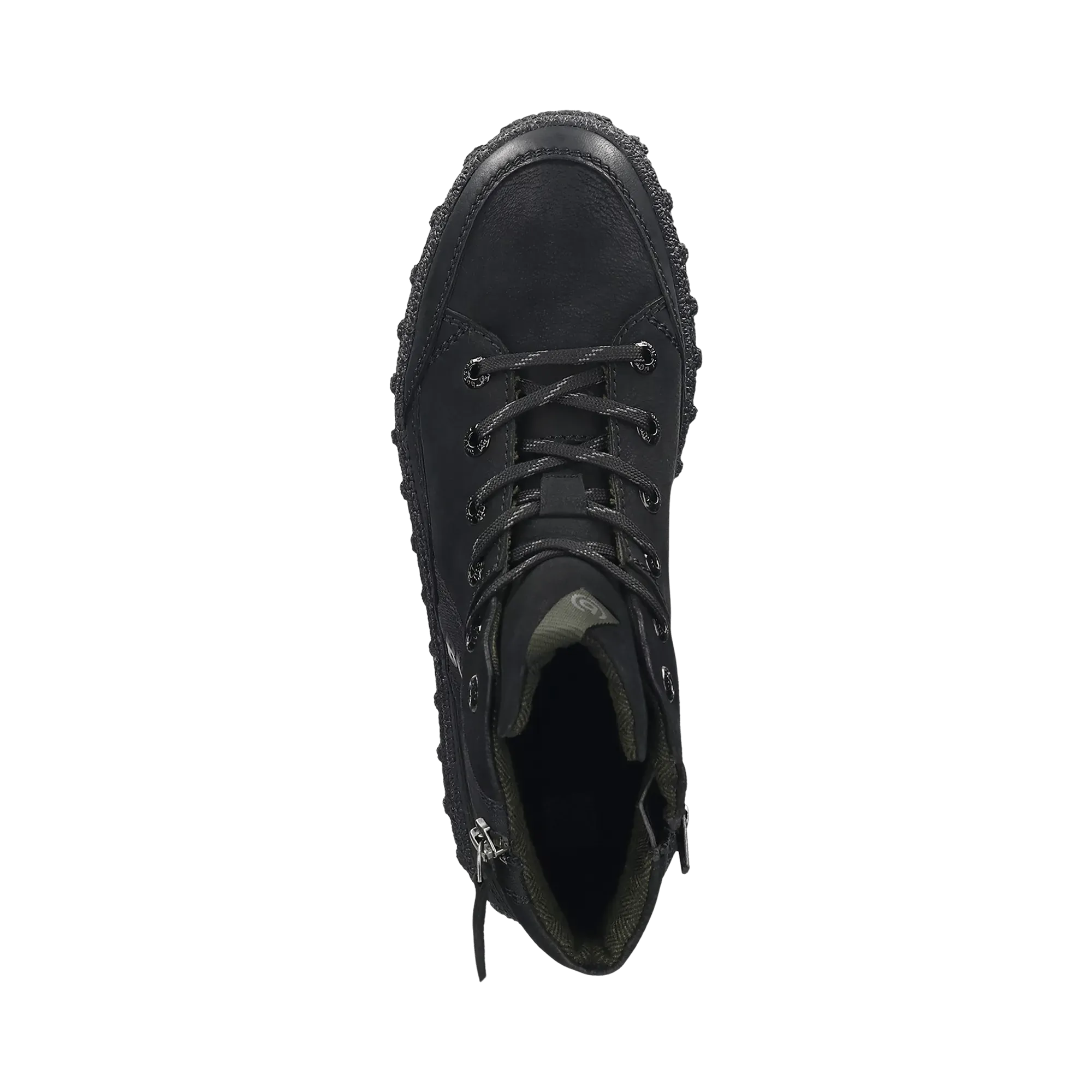 Leder Schnürstiefel schwarz