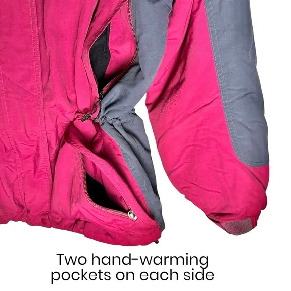 LL Bean Women’s L Ski Jacket Hooded Thinsulate Pink Lined Insulated ORF98 VTG