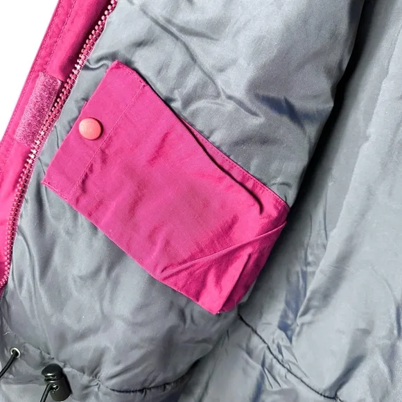 LL Bean Women’s L Ski Jacket Hooded Thinsulate Pink Lined Insulated ORF98 VTG