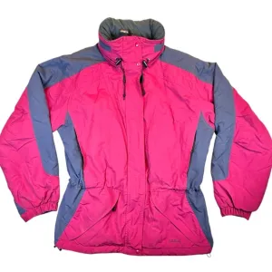 LL Bean Women’s L Ski Jacket Hooded Thinsulate Pink Lined Insulated ORF98 VTG