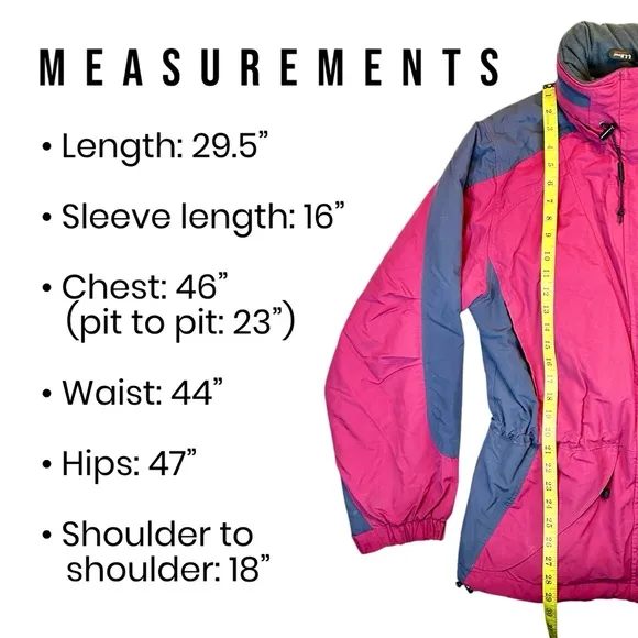 LL Bean Women’s L Ski Jacket Hooded Thinsulate Pink Lined Insulated ORF98 VTG