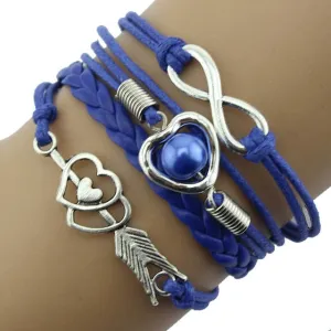 Love Heart Pearl Leather Bracelet