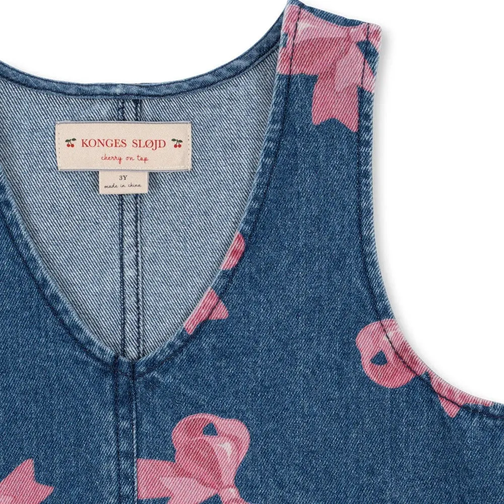 Magot Bow Print Denim Dress