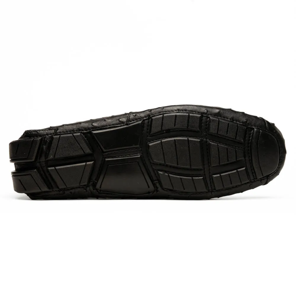 Marco Di Milano Bolonia Black Ostrich Quill Bit Loafers