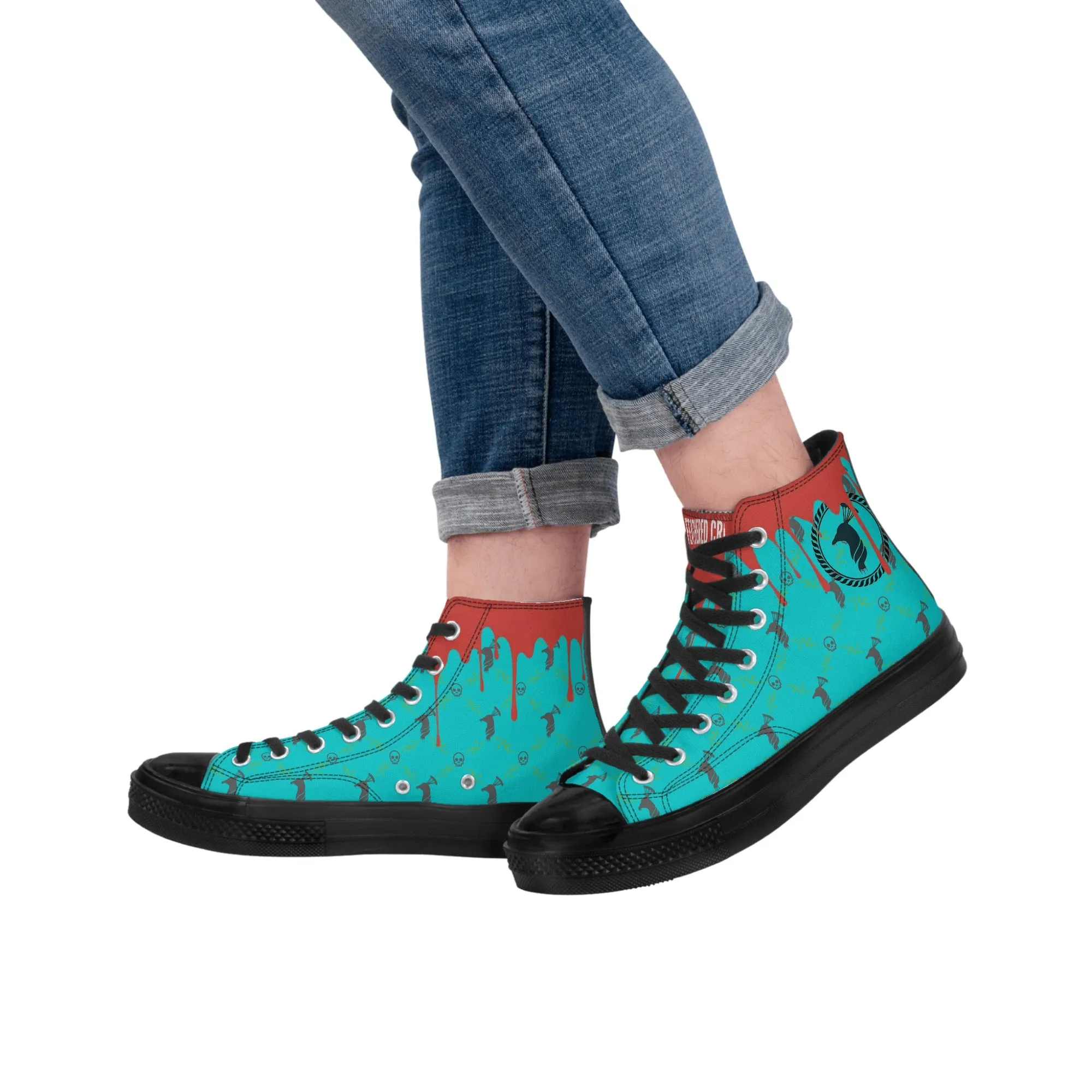 Mens Classic Black High Top Canvas Shoes