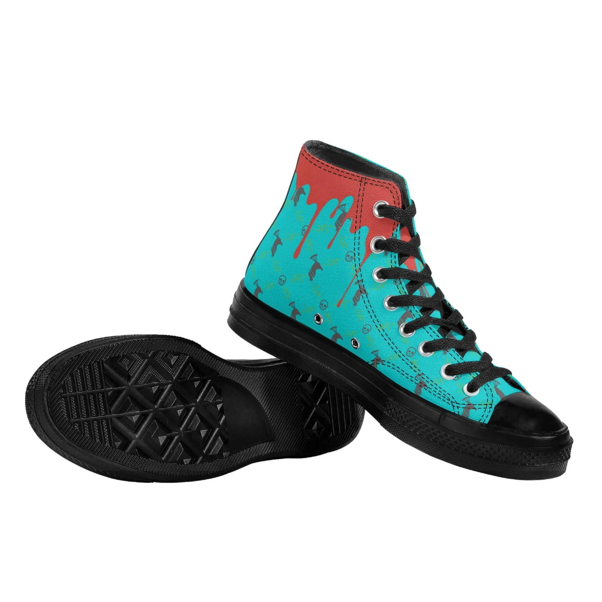 Mens Classic Black High Top Canvas Shoes