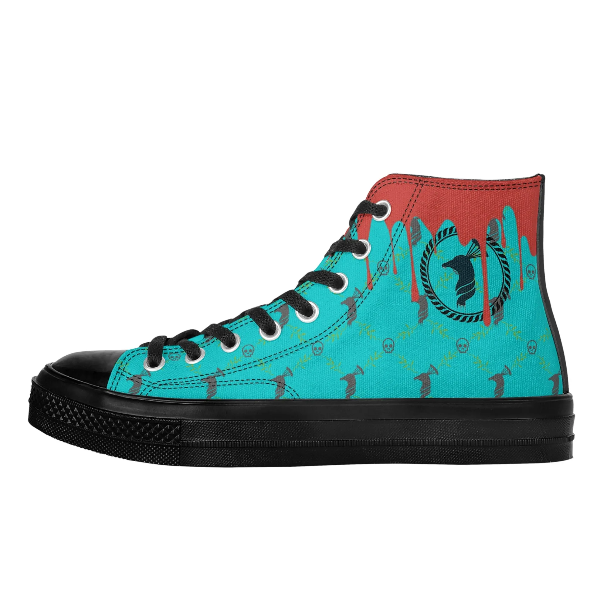 Mens Classic Black High Top Canvas Shoes