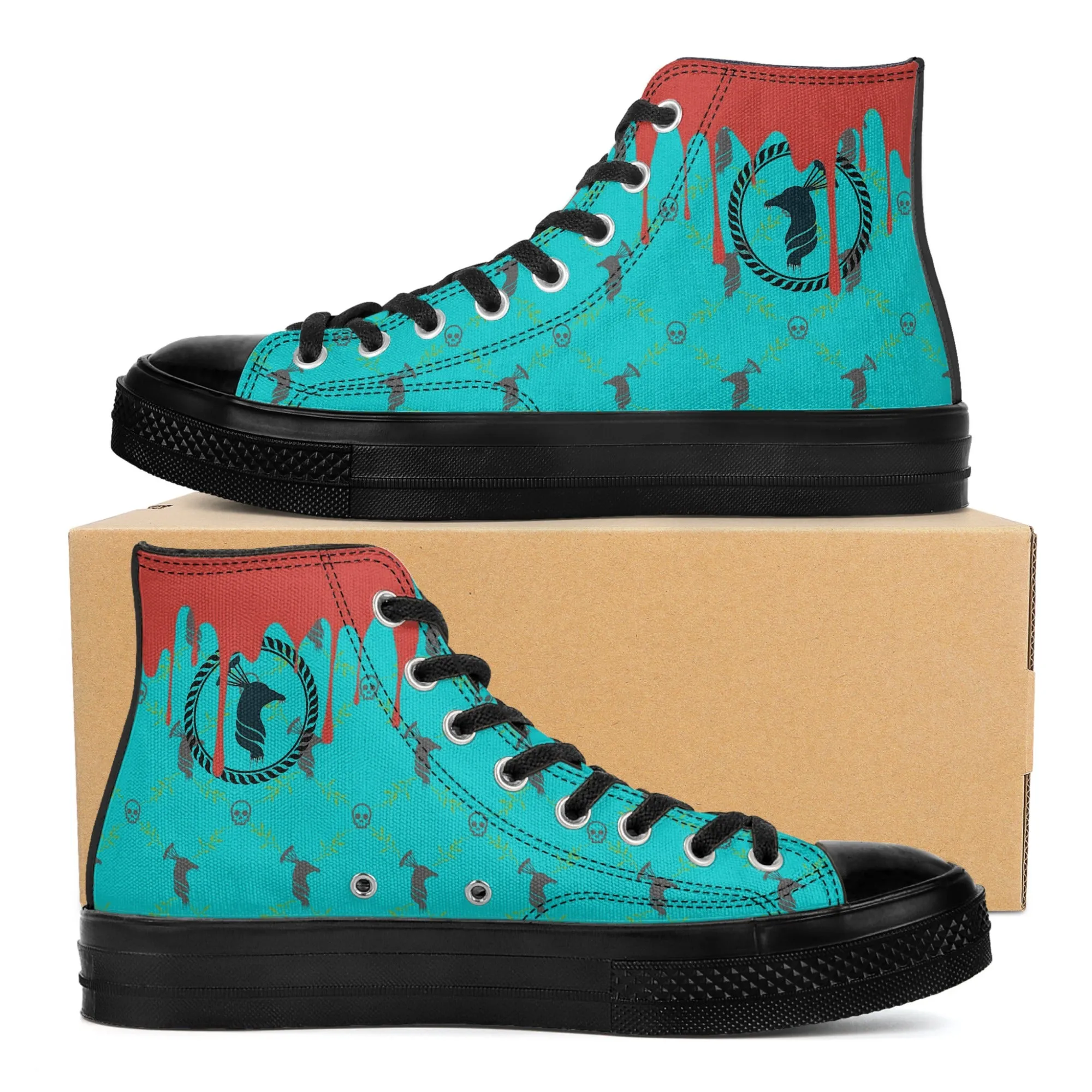 Mens Classic Black High Top Canvas Shoes