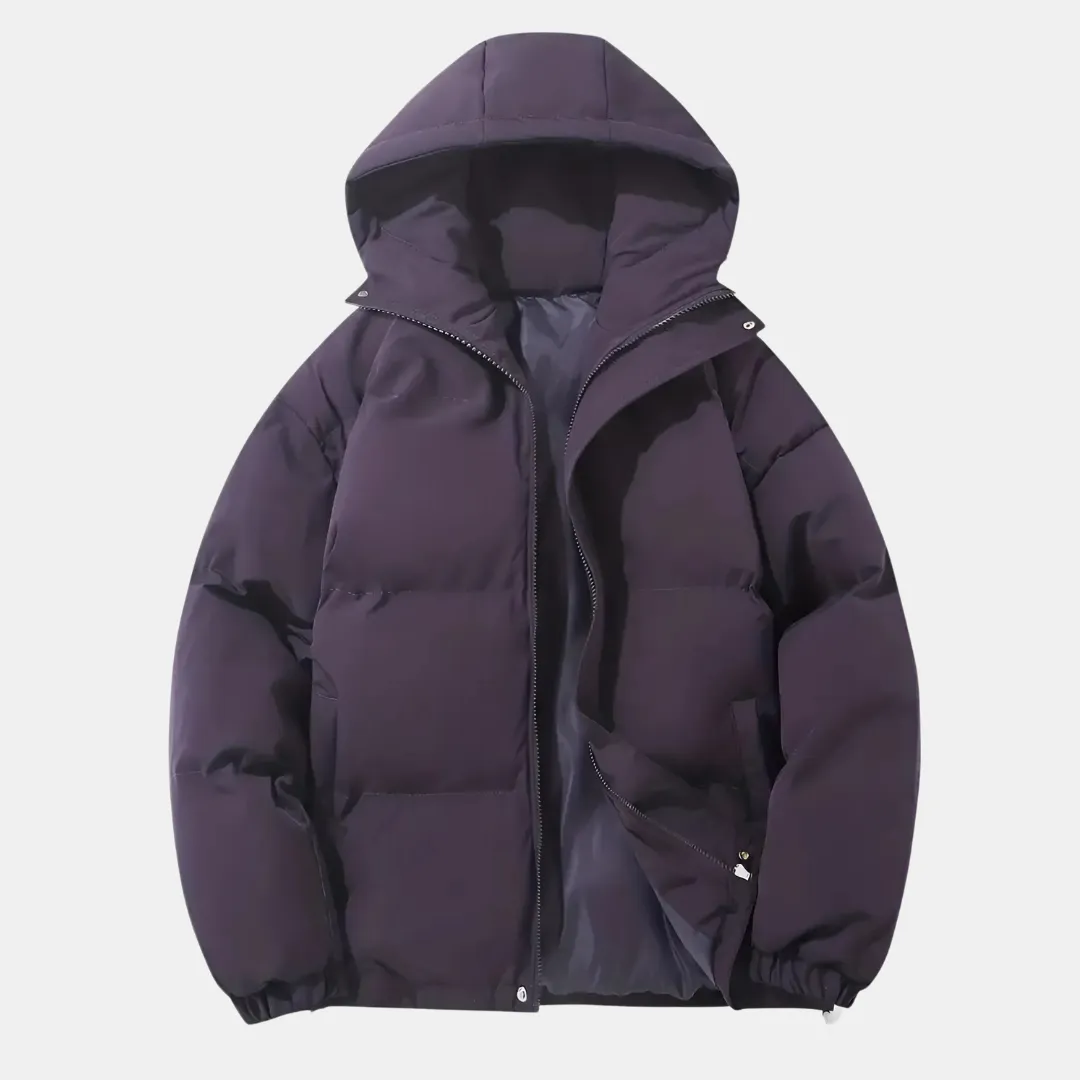 Men’s Hooded Winter Bomber Jacket – Goose Down Warmth & Urban Style