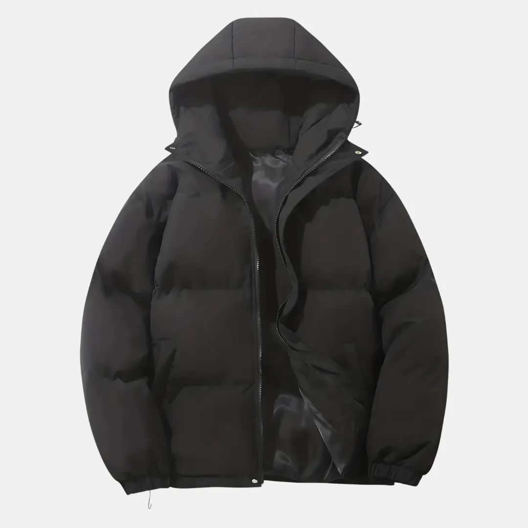 Men’s Hooded Winter Bomber Jacket – Goose Down Warmth & Urban Style