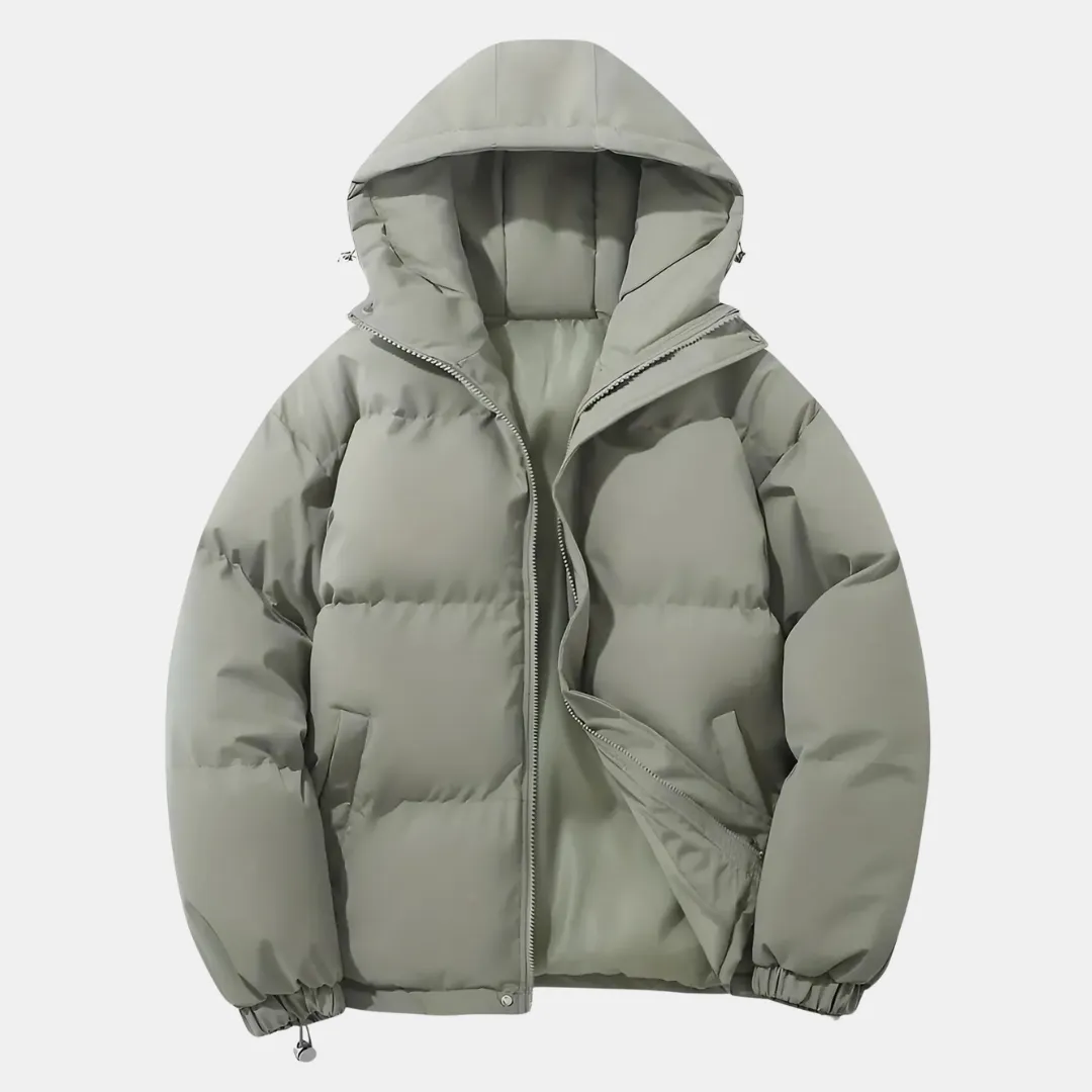 Men’s Hooded Winter Bomber Jacket – Goose Down Warmth & Urban Style