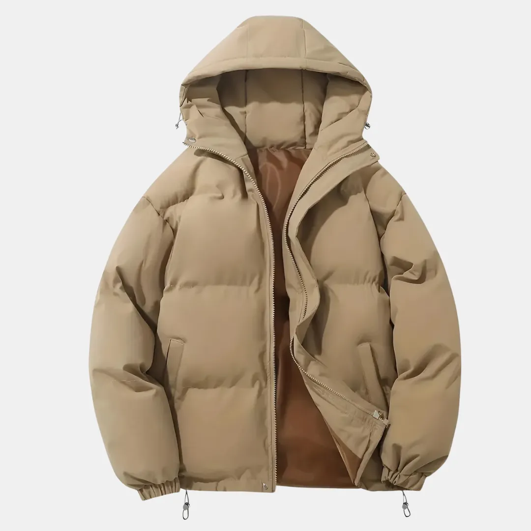 Men’s Hooded Winter Bomber Jacket – Goose Down Warmth & Urban Style