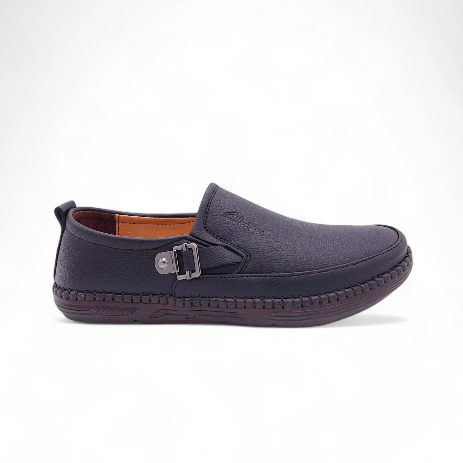 Mova Comfort Fit Rexine Leather SlipOns RB44 - Black