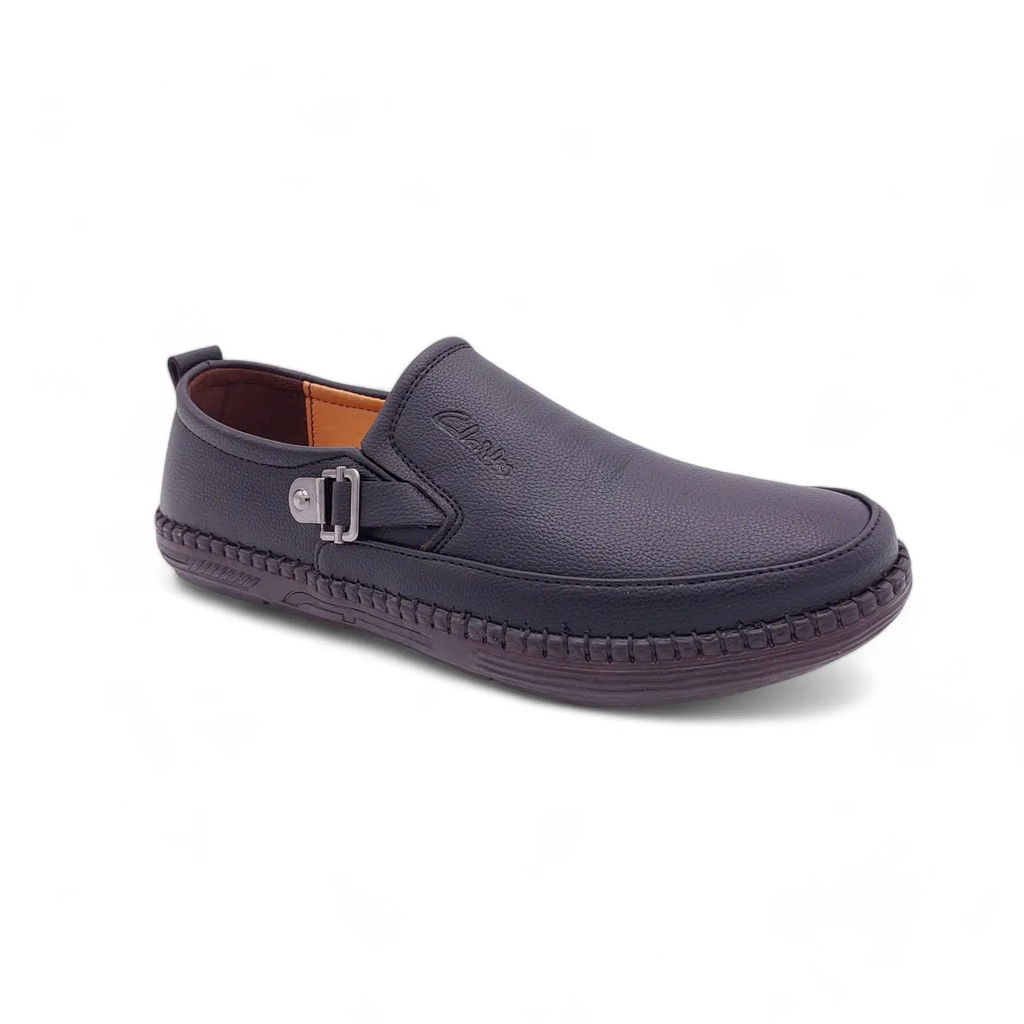 Mova Comfort Fit Rexine Leather SlipOns RB44 - Black