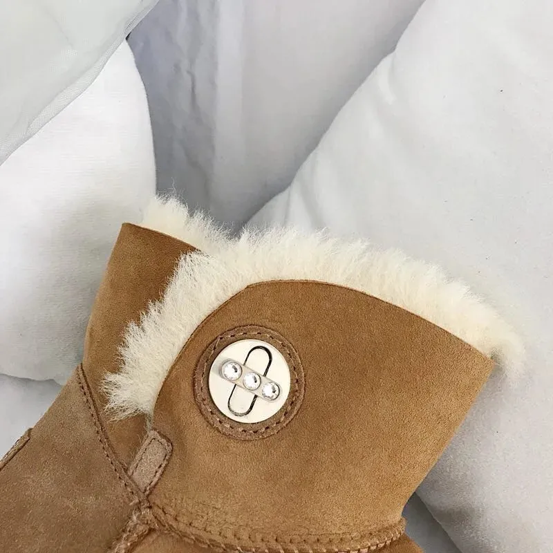 New Arrival 2022 Natural Fur 100% Genuine Sheepskin Snow Boots Shoes Women Wool Women Winter Snow Boots Brand Boots Women Shoes