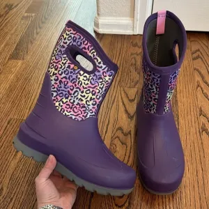 NEW Bogs | Neoclassic Purple Green Pink Leopard -35’F Sz 6 Youth