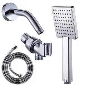 New in box! KES DP130A Bathroom Lavatory Single Function Handheld Shower Head with Long Hose and Shower Arm Mount Modern Square, Chrome