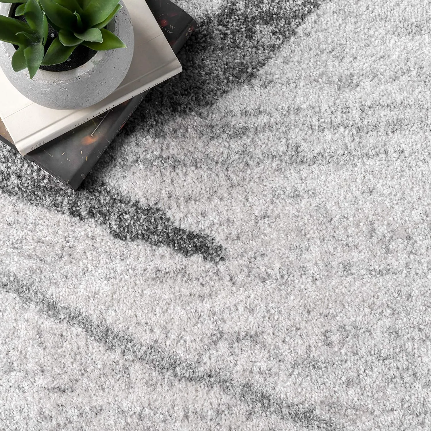 New Wayfair Nuloom Contemporary Striped Polypropylene Area Rug in Grey, Sz 4X6!