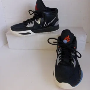NIKE EUC Kyrie 8 Infinity Fire &amp; Ice Midrise Black/White-Multi Sz 5Y US/37.5 EU