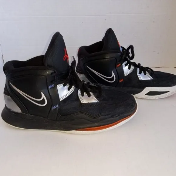 NIKE EUC Kyrie 8 Infinity Fire &amp; Ice Midrise Black/White-Multi Sz 5Y US/37.5 EU