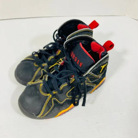 Nike Jordan 7 Retro Citrus Black Red Little Kid High Top Sneaker Sz 13C
